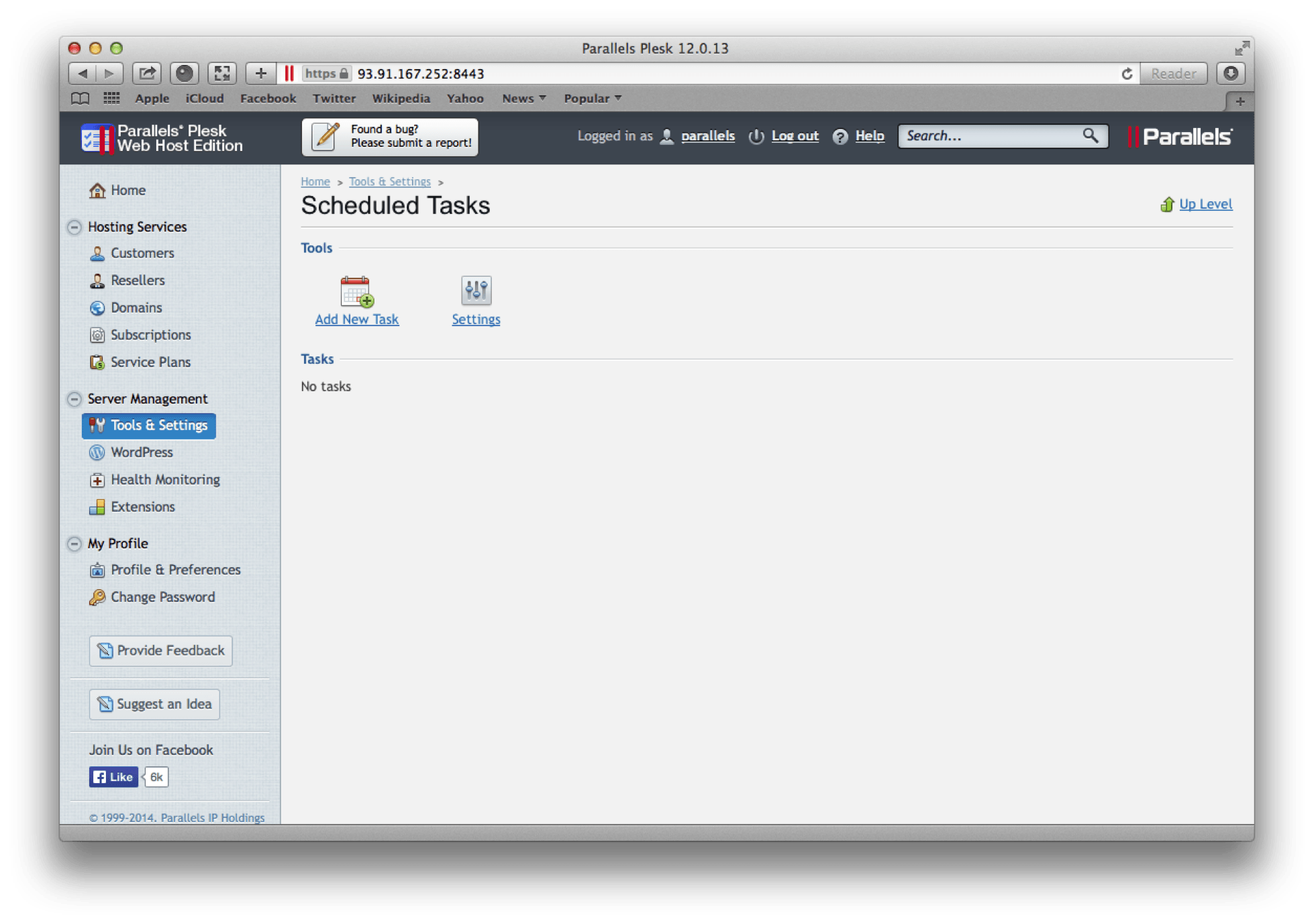 Managing Scheduled Tasks in Plesk 12