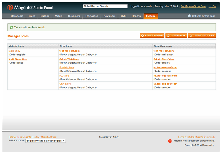 Magento - Configuring Multiple Store Views