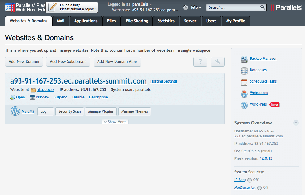 Zend - Plesk 12 - Step 1