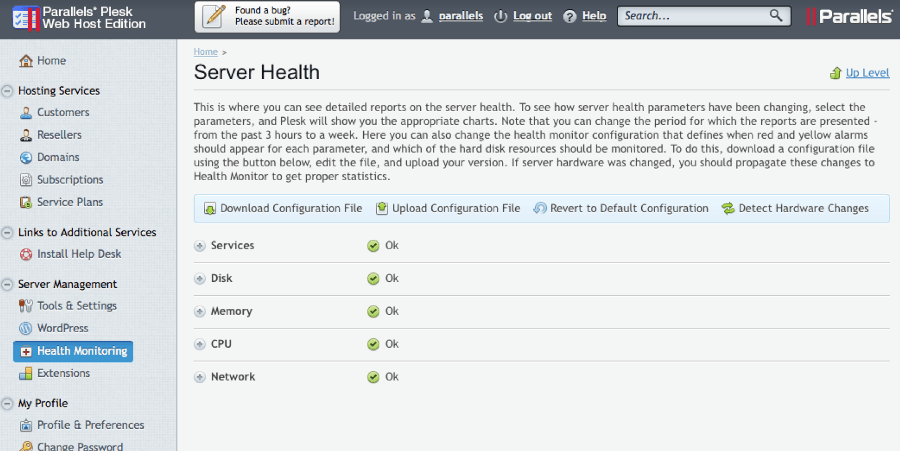 Plesk 12 - Server Health