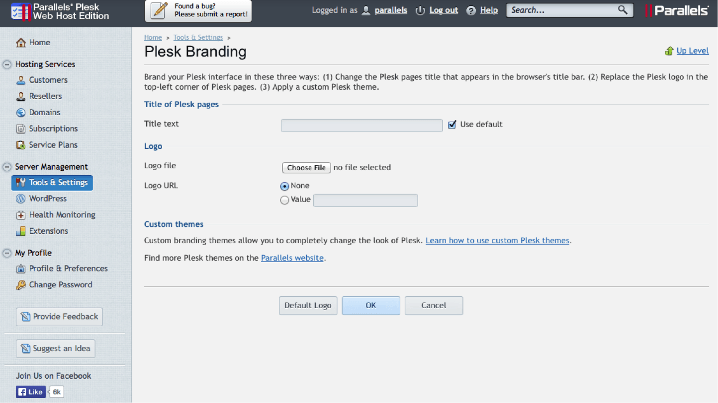Plesk12 Branding Your Installation Screenshot - Conetix