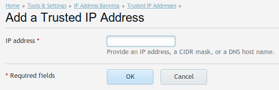 Plesk 12 - Add Trusted IP Address