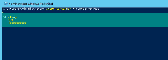 Windows 2016 - Start Container
