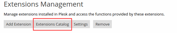 Plesk 12.5 - Extensions Catalog