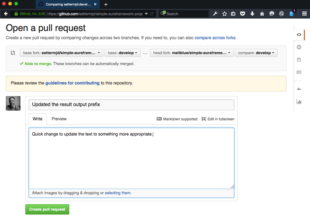 Travis>CI creating a pull request
