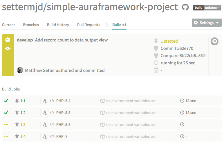 Travis.CI trigger Build with details