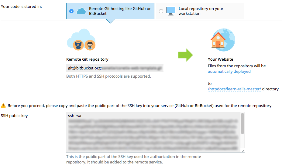 What's new Plesk Onyx: Git Remote