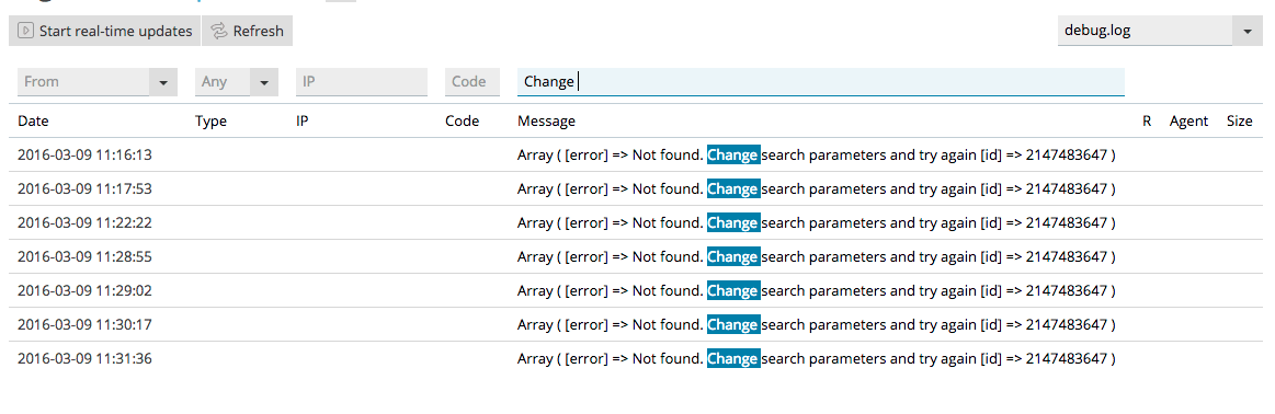 Plesk Onyx Debug Logs