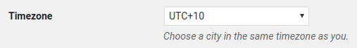 WordPress - Set Timezone