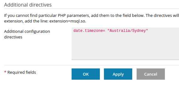 PHP Timezone- Additional Directives