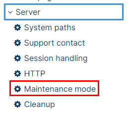 Maintenance mode