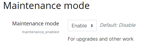 maintenance mode