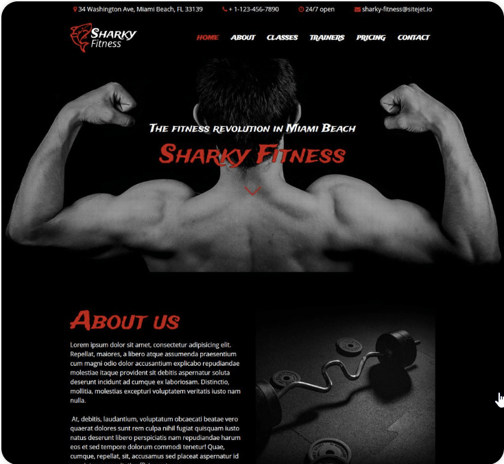 SitejetWebSiteBuilder_SharkyFitnessTemplate