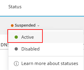 Unsuspending a Domain - Active